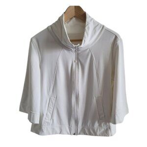 Lululemon White Stay Cool Cropped Jacket Size 8